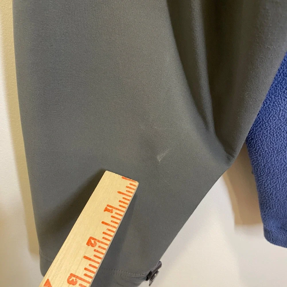 The North Face Fleece Jacket Mens L Blue Good Y2K Hybrid Softshell Mock Neck